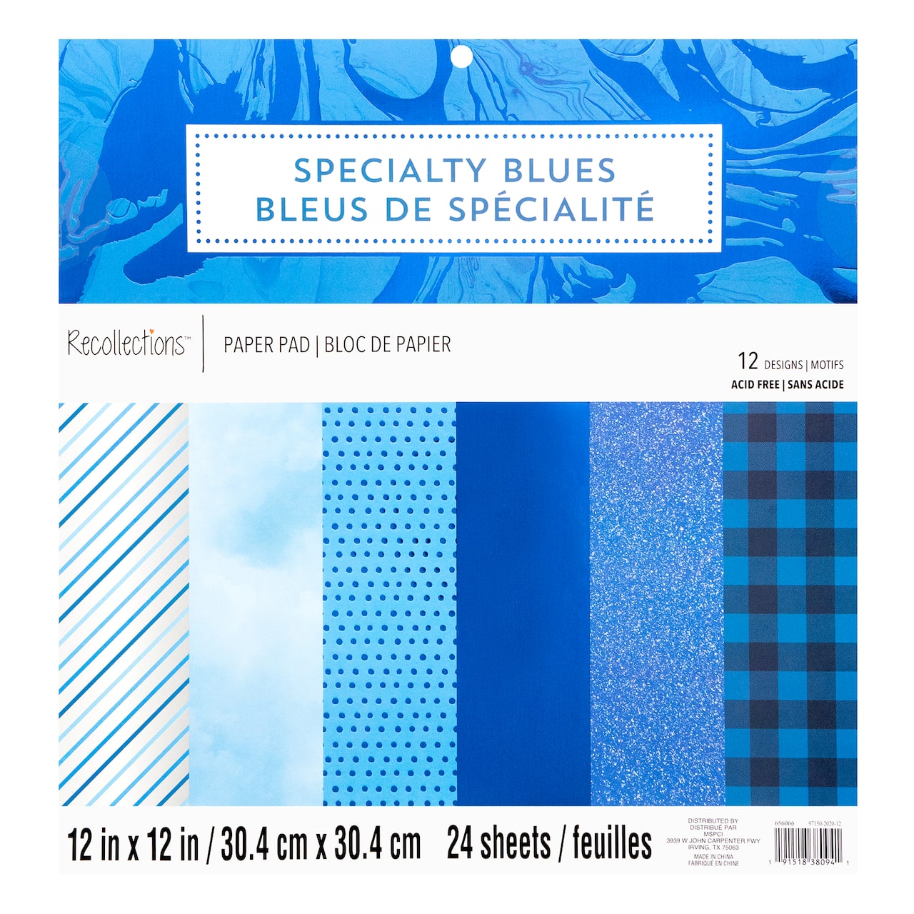 6 Pack: Specialty Blues Paper Pad by Recollections™, 12" x 12"
